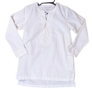 ExOfficio Tunic Women Medium White Long Sleeve Henley Button Front Casual Travel